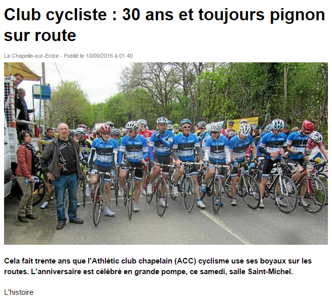 ACC Cyclisme 30 Ans